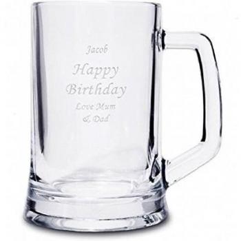 Personalised Engraved 1 Pint Glass Tankard, Engraving of Your Special Me... by C.P.M.