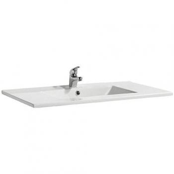 Modulintel - Conjunto De Baño Nerea 80 Cm Blanco - Mueble 80 Cm 2 Cajones, Espejo Sin Iluminación Y Lavabo Cerámica