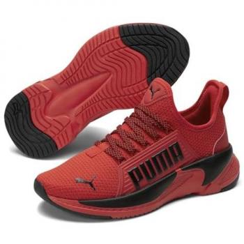 Zapatillas Puma Softride Premier Li Infantiles Negras y Rojas, Casual, Cordones, Moda Infantil