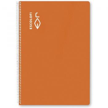 Cuaderno Escolofi A4 Espiral 80 Hojas Pauta 3.5mm 70g Tapa Dura Color Naranja