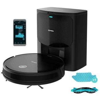 Cecotec Conga 2499 Titanium Ultra Home Advanced X - Robot Aspirador con Base de Autovaciado, Tecnología Giroscópica, 2100 Pa, App, 4 en 1, 160 Minutos de Aut