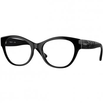 Vogue Eyewear VO5527F Asian Fit W44 Women's Eyeglasses Black Size 52 (Frame Only) - Blue Light Block Available