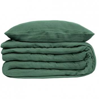 Juego de cama de algodón doble gasa - Verde celadón - 260 x 240 cm