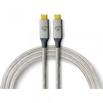 Cable USB 3.2 Gen 2x2 | Conector USB-C Macho | 20 Gbps | Soporta 4K@60Hz | Nylon Trenzado | 2.00 m | Dorado