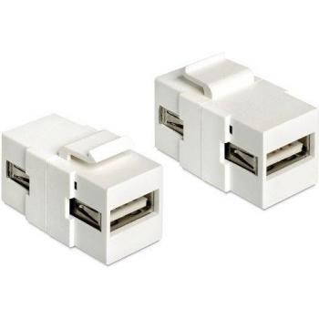 Módulo Keystone USB 2.0 A Hembra a Hembra Delock Blanco