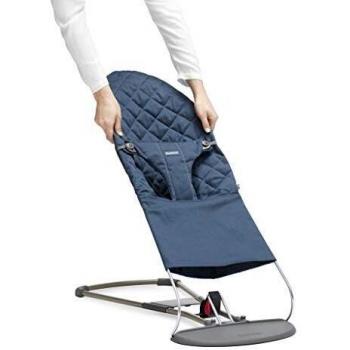BABYBJÖRN Asiento de Tela para Hamaca, Algodón, Azul medianoche