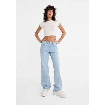 Stradivarius Mid-rise jeans Blue denim