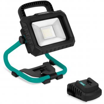 Foco de trabajo LED sin cable 20V - 1800 lumen - Incl. batería 2.0Ah y cargador rápido - Inclinable, gran ángulo de iluminación, 2 ajustes: 900/1800 lumen