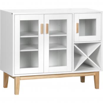Aparador de Cocina con Botellero en Forma X para 4 Botellas 90x37x75 cm Blanco