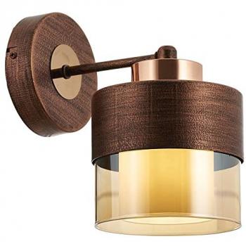 Aplique de pared Wellhome, Estructura de metal cobre, 23x14x19 cm, casquillo 1 x E27 Max 60 W