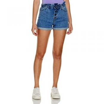 Only Women's High-Waisted Paperbag Denim Shorts