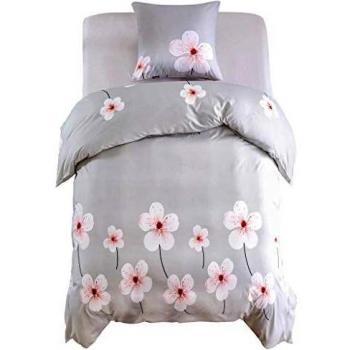 vidaXL Funda Nórdica Cama 2 Piezas Diseño Floral 155x200/80x80cm Hogar Beige