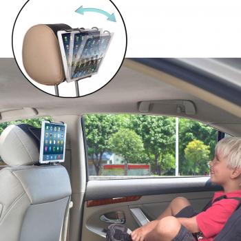 TFY - Soporte Universal de Tablets para reposacabezas de Coche con ángulo Ajustable, para iPad 2, 3 y 4, iPad Mini, iPad Air, iPad Pro, Samsung Galaxy Tab S2, Tab A y más