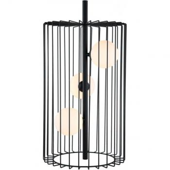 Lámpara de escritorio moderna Hayden Negra, tipo: lámpara de mesa moderna, características: 3 luces, pantalla negra y blanca, casquillo G9