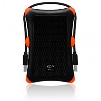 Silicon Power 1TB External Portable Hard Drive Rugged Armor A30 Shockproof 2.5-Inch USB 3.0, Military Grade MIL-STD-810G, Black