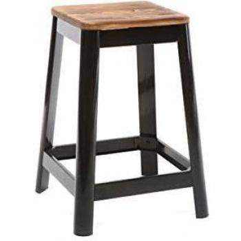 Taburete de bar diseño negro A65cm Nick