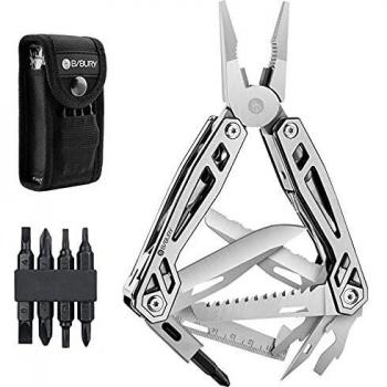 Bibury Alicates Multifuncional, 21 en 1 con Cortador de cuerda, Abrelatas, Destornillador, Multi Tool para Camping, Actividades al Aire libre, Reparación - Blackside