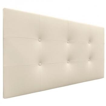 Cabecero Acolchado Capitone Tapizado en Polipiel Vainilla 95x60cm con 8cm de Grosor para Camas Individuales y Matrimoniales