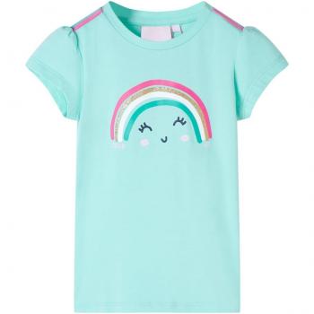 Camiseta infantil verde menta claro 116
