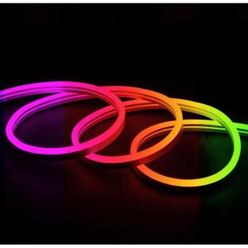Tira Neón LED RGB 11 W/m 220V AC 60 LED/m Semicircular 180º IP67 a Medida Corte cada 100 cm 15 m
