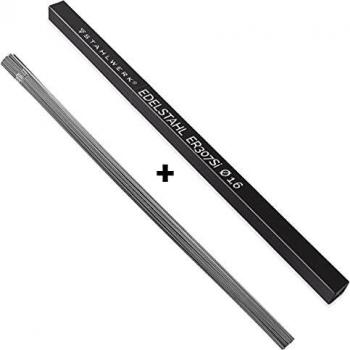 STAHLWERK varillas para soldarTIG ER307Si acero inoxidable, Ø 1,6 x 500 mm / 2 kg, material de aportación TIG, Caja de almacenamiento incluida