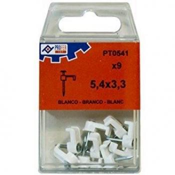 PROFER TOP - Grapa Plastico Blanco C/9 Pzs Profer Top 5,4X3,3