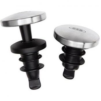Set de 2 tapones herméticos extensibles de acero inoxidable para vino