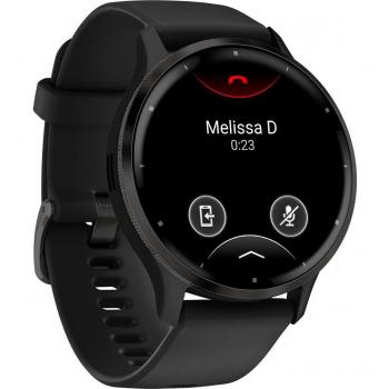 Garmin Venu 3 GPS Smartwatch - Slate & Black, Stainless Steel Bezel, 45mm, Silicone Band