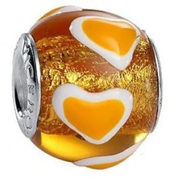 Abalorio Viceroy Mujer VMM0062-22 - Plata de Ley - Diseño Moderno - Naranja (1 cm)