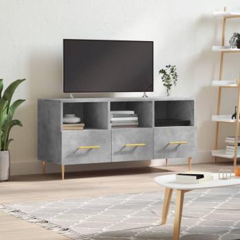 Mueble de TV de madera de ingeniería 102x36x50 cm en color gris hormigón