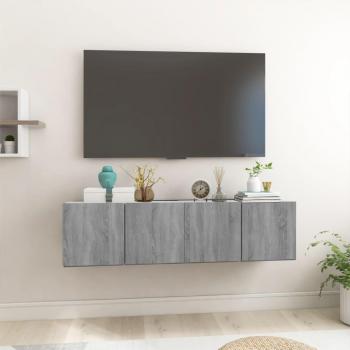 Muebles para TV colgantes en madera gris Sonoma, 2 piezas, 60x30x30 cm