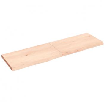 Estante de pared de madera maciza de roble sin tratar 140x40x(2-4) cm