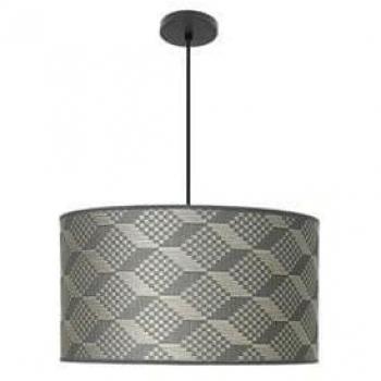 Lámpara Colgante Moderna 3xE27 Negro/Tetris Gris 50x50cm con Difusor