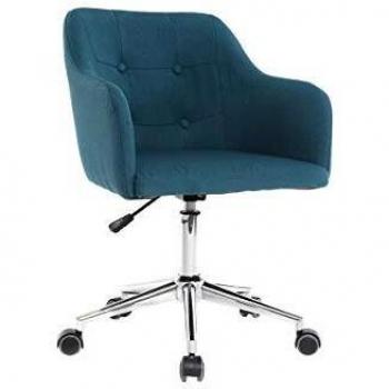 Sillón de escritorio diseño tejido azul petróleo BALTIK