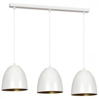 Lámpara de Suspensión Lenox EPIKASA, Acero con Recubrimiento en Polvo Blanco y Oro, 70x80x18 cm