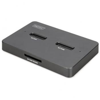 Estación de acoplamiento USB-C 3.2 Gen2 para SSD M.2 NVMe y M.2 SATA con lector de tarjetas SD Express