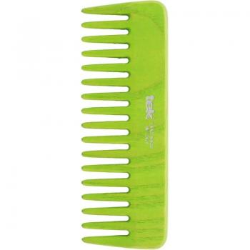 Peine Tek pequeño desenredante de madera color verde limón