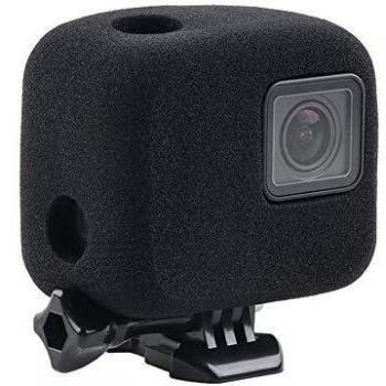 Carcasa de espuma para parabrisas para GoPro Hero 7/6/5, color negro – Cubierta de reducción de ruido para grabación de audio y vídeo al aire libre