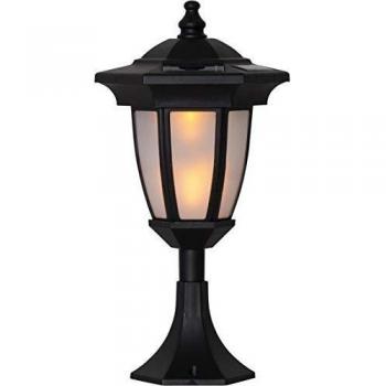 Lámpara Solar LED Flame 4 en 1, negra, imitación fuego, 15,5x63 cm