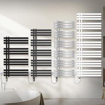 Radiador Toallero Eléctrico de Hierro Negro Mate 500x1400 mm con Termostato Digital y Potencia de 900W