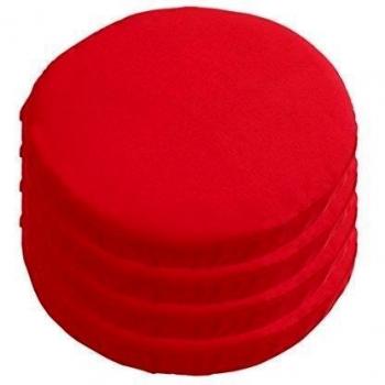 Dehner Asiento Cojín vanessa, 4 unidades, por, diámetro 40 cm, color rojo