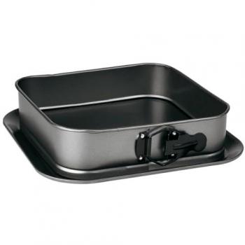 Molde de horno desmontable cuadrado Tradineur con bandeja y doble capa antiadherente de 24 cm