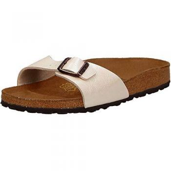 Birkenstock Madrid White Birko-Flor Slide Sandals for Women