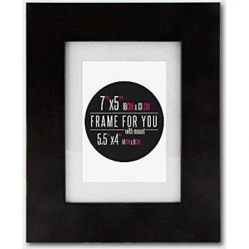Feeby Frames Livia Marco de Fotos de Madera Maciza 13x18 cm Negro con Passepartout Blanco