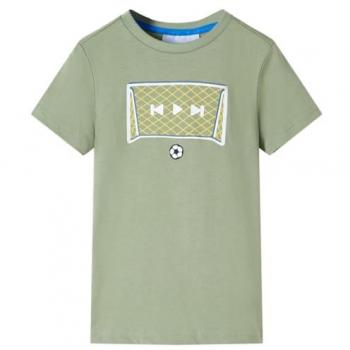 Camiseta Infantil con Dibujo Portería de Fútbol Color Lima, Caqui Claro 104