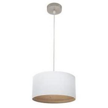 Lámpara Colgante Tatiana 1xE27 Níquel/Blanco-Madera Clara 30x30 cm