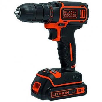 BLACK+DECKER BDCDC18-QW - Taladro atornillador 18V, incluye 1 bateria litio 1.5Ah