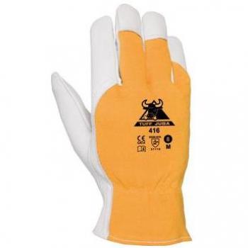 Guante de piel de flor de cabra con dorso de algodón tuff talla 9