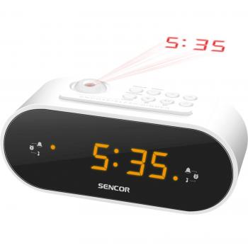 Despertador Digital Sencor SRC 3100 W con Proyector de Hora y Pantalla Blanca