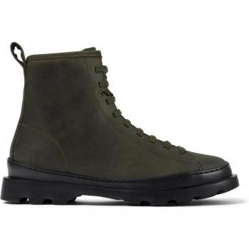 Camper Brutus Women's Green Suede Ankle Boots with Contrast Sole